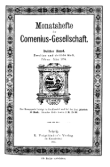 Monatshefte der Comenius-Gesellschaft, Februar - März 1894, 3. Band, Heft 2-3