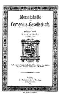 Monatshefte der Comenius-Gesellschaft, Oktober 1894, 3. Band, Heft 8