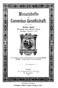 Monatshefte der Comenius-Gesellschaft, November - Dezember 1894, 3. Band, Heft 9-10