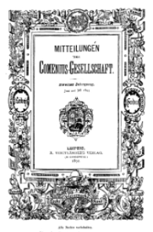 Mitteilungen der Comenius-Gesellschaft. Comenius-Blätter für Volkserziehnng, Juni - Juli 1894, II Jahrgang, Nr. 6-7