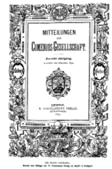 Mitteilungen der Comenius-Gesellschaft. Comenius-Bl&auml;tter f&uuml;r Volkserziehnng, November - Dezember 1894, II Jahrgang, Nr. 9-10