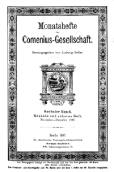 Monatshefte der Comenius-Gesellschaft, November - Dezember 1897, 6. Band, Heft 9-10