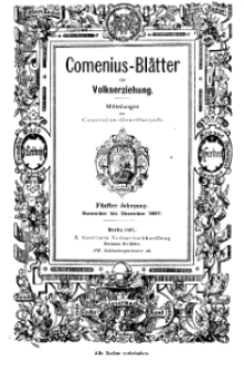 Comenius-Blätter für Volkserziehung, November - Dezember 1897, V Jahrgang, Nr. 9-10