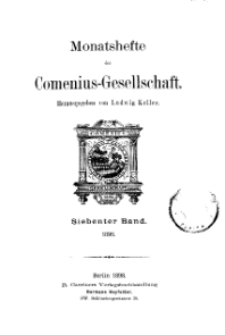 Monatshefte der Comenius-Gesellschaft, 1898, 7. Band, Inhalt