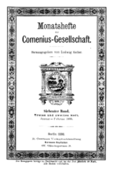 Monatshefte der Comenius-Gesellschaft, Januar - Februar 1898, 7. Band, Heft 1-2