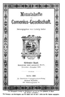 Monatshefte der Comenius-Gesellschaft, November - Dezember 1898, 7. Band, Heft 9-10