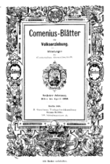 Comenius-Blätter für Volkserziehung, März - April 1898, VI Jahrgang, Nr. 3-4