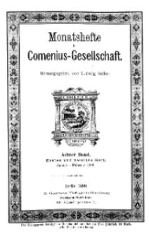 Monatshefte der Comenius-Gesellschaft, Januar - Februar 1899, 8. Band, Heft 1-2