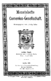 Monatshefte der Comenius-Gesellschaft, März - April 1899, 8. Band, Heft 3-4
