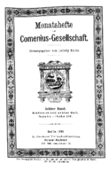 Monatshefte der Comenius-Gesellschaft, September - Oktober 1899, 8. Band, Heft 7-8