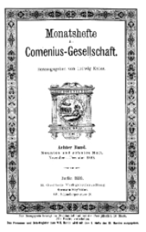 Monatshefte der Comenius-Gesellschaft, November - Dezember 1899, 8. Band, Heft 9-10