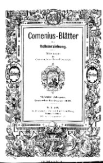 Comenius-Blätter für Volkserziehung, September - Oktober 1899, VII Jahrgang, Nr. 7-8