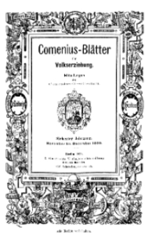 Comenius-Blätter für Volkserziehung, November - Dezember 1899, VII Jahrgang, Nr. 9-10
