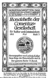 Monatshefte der Comenius-Gesellschaft für Kultur und Geistesleben, Mai 1912, 21. Band, Heft 3