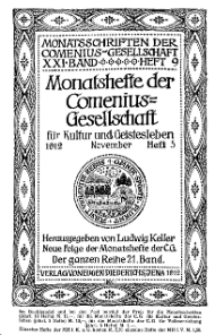 Monatshefte der Comenius-Gesellschaft für Kultur und Geistesleben, November 1912, 21. Band, Heft 5
