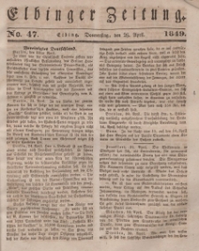 Elbinger Zeitung, No. 47 Donnerstag, 26. April 1849