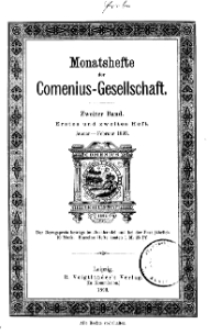 Monatshefte der Comenius-Gesellschaft, Januar - Februar 1893, 2. Band, Heft 1-2