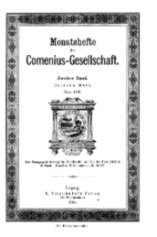 Monatshefte der Comenius-Gesellschaft, März 1893, 2. Band, Heft 3