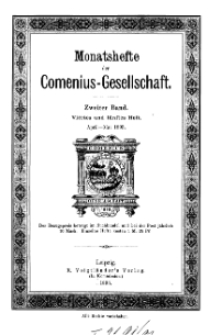 Monatshefte der Comenius-Gesellschaft, April - Mai 1893, 2. Band, Heft 4-5
