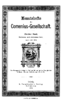 Monatshefte der Comenius-Gesellschaft, Juni - Juli 1893, 2. Band, Heft 6-7