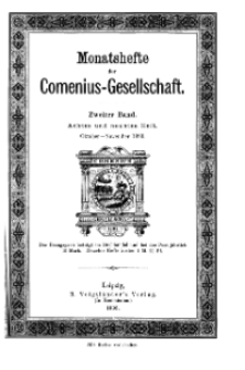 Monatshefte der Comenius-Gesellschaft, Oktober - November 1893, 2. Band, Heft 8-9