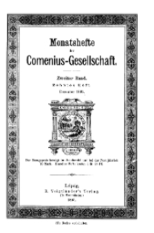 Monatshefte der Comenius-Gesellschaft, Dezember 1893, 2. Band, Heft 10