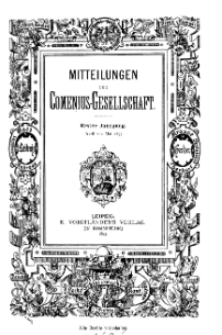 Mitteilungen der Comenius-Gesellschaft, April - Mai 1893, I Jahrgang, Nr. 4-5