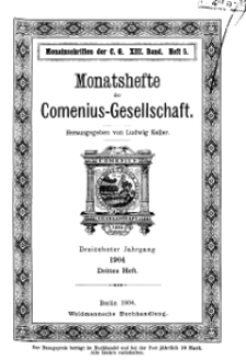 Monatshefte der Comenius-Gesellschaft, 15 Mai 1904, 13. Band, Heft 3