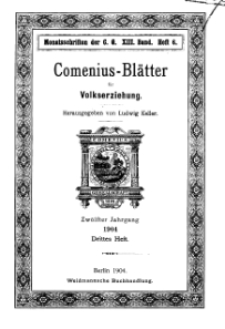 Comenius-Blätter für Volkserziehung, 15 Juni 1904, XII Jahrgang, Heft 3