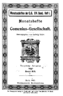 Monatshefte der Comenius-Gesellschaft, 15 Januar 1905, 14. Band, Heft 1