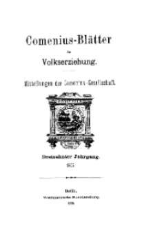 Comenius-Blätter für Volkserziehung, 1905, XIII Jahrgang, Inhalt