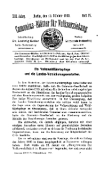 Comenius-Blätter für Volkserziehung, 15 Oktober 1905, XIII Jahrgang, Heft 4