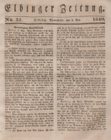 Elbinger Zeitung, No. 51 Sonnabend, 5. Mai 1849