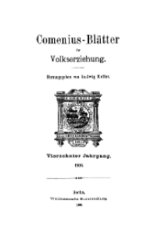 Comenius-Blätter für Volkserziehung, 1906, XIV Jahrgang, Inhalt