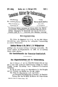 Comenius-Blätter für Volkserziehung, 15 Februar 1906, XIV Jahrgang, Heft 1