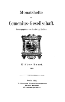 Monatshefte der Comenius-Gesellschaft, 1902, 11. Band, Inhalt