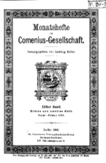 Monatshefte der Comenius-Gesellschaft, Januar - Februar 1902, 11. Band, Heft 1-2