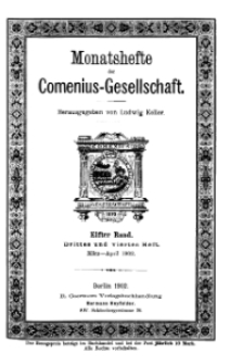 Monatshefte der Comenius-Gesellschaft, März - April 1902, 11. Band, Heft 3-4