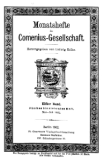 Monatshefte der Comenius-Gesellschaft, Mai - Juli 1902, 11. Band, Heft 5-7