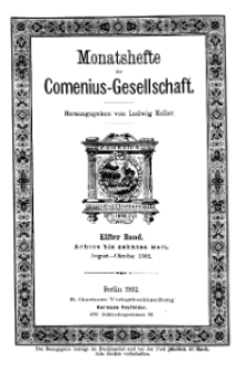 Monatshefte der Comenius-Gesellschaft, August - Oktober 1902, 11. Band, Heft 8-10