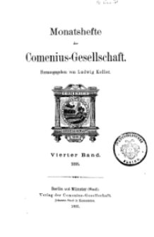 Monatshefte der Comenius-Gesellschaft, 1895, 4. Band, Inhalt