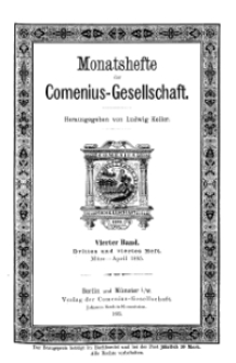 Monatshefte der Comenius-Gesellschaft, März - April 1895, 4. Band, Heft 3-4