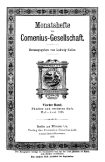 Monatshefte der Comenius-Gesellschaft, Mai - Juni 1895, 4. Band, Heft 5-6