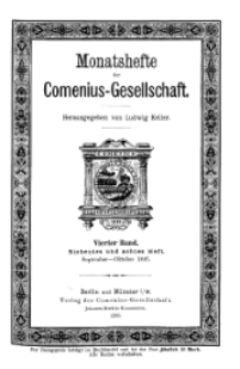 Monatshefte der Comenius-Gesellschaft, September - Oktober 1895, 4. Band, Heft 7-8