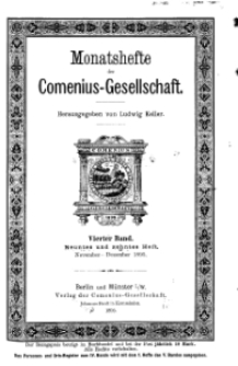 Monatshefte der Comenius-Gesellschaft, November - Dezember 1895, 4. Band, Heft 9-10