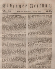 Elbinger Zeitung, No. 54 Sonnabend, 12. Mai 1849