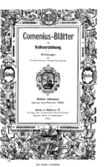 Comenius-Blätter für Volkserziehung, Januar - Februar 1895, III Jahrgang, Nr. 1-2