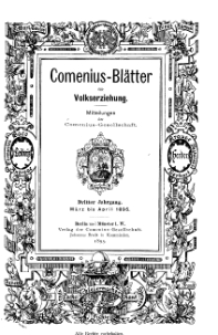 Comenius-Blätter für Volkserziehung, März - April 1895, III Jahrgang, Nr. 3-4