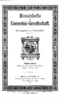 Monatshefte der Comenius-Gesellschaft, Januar - Februar 1896, 5. Band, Heft 1-2