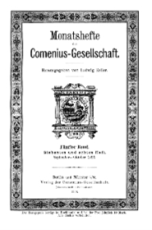 Monatshefte der Comenius-Gesellschaft, September - Oktober 1896, 5. Band, Heft 7-8